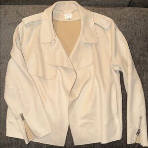 H&M Stylish Cream Jacket with Zipper Details